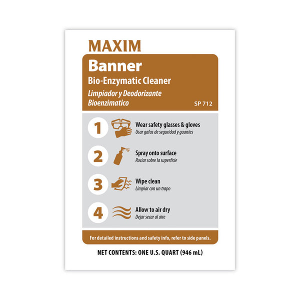 Maxim® Banner Bio-Enzymatic Cleaner, Safe-to-Ship, Fresh Scent, 32 oz Bottle, 6/Carton (MLB07120086) Case of 6