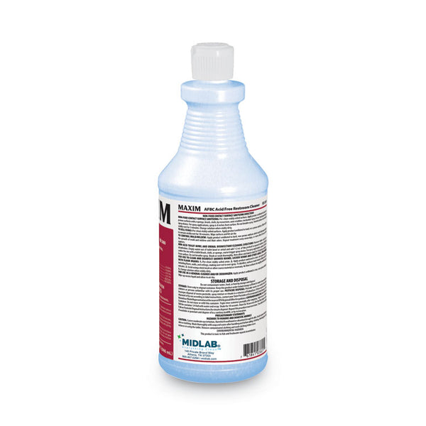 Maxim® AFBC Acid-Free Restroom Cleaner, Safe-to-Ship, Fresh Scent, 32 oz Bottle, 6/Carton (MLB03600086)