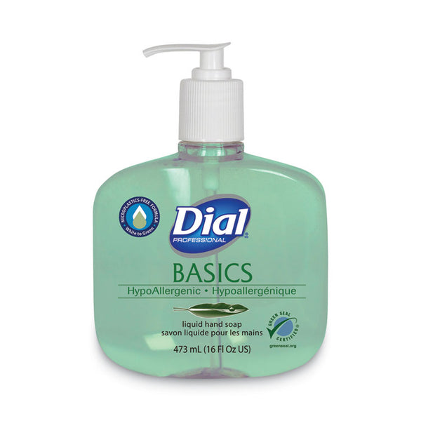 Dial® Professional Basics MP Free Liquid Hand Soap, Unscented, 16 oz Pump Bottle, 12/Carton (DIA33815)