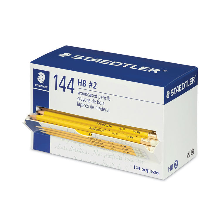 Staedtler® Woodcase Pencil, HB (#2), Black Lead, Yellow Barrel, 144/Pack (STD13247C144A6) Pack of 144