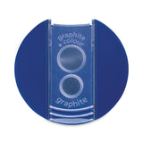 Staedtler® Cylinder Handheld Pencil Sharpener, Two-Hole, 1.63 x 2.25, Blue/Silver (STD512001A6)
