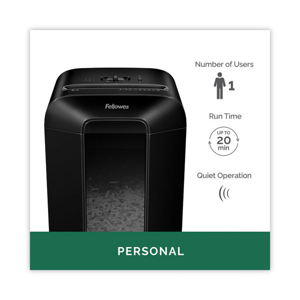 Fellowes® Powershred LX85 Cross-Cut Shredder, 12 Manual Sheet Capacity (FEL4400401)