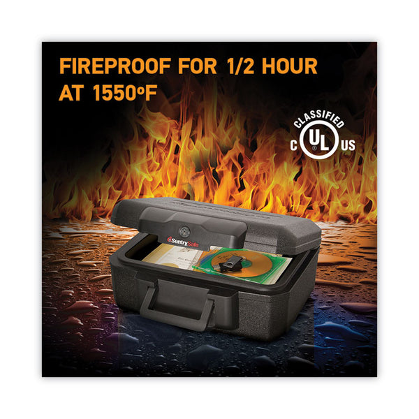 Sentry® Safe 1200 Series Fire Chest, 0.18 cu ft, 14.3w x 11.2d x 6.1h, Black (SEN1200) Each