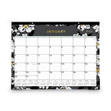 Blue Sky® Baccara Dark Desk Pad, Floral Artwork, 22 x 17, White/Black/Gold Sheets, Black Binding, 12-Month (Jan to Dec): 2026 (BLS110215) Each