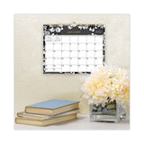 Baccara Dark Wall Calendar, Floral Artwork, 11 x 8.75, White/Black/Gold Sheets, 12-Month (Jan to Dec): 2025 (BLS116052) Each