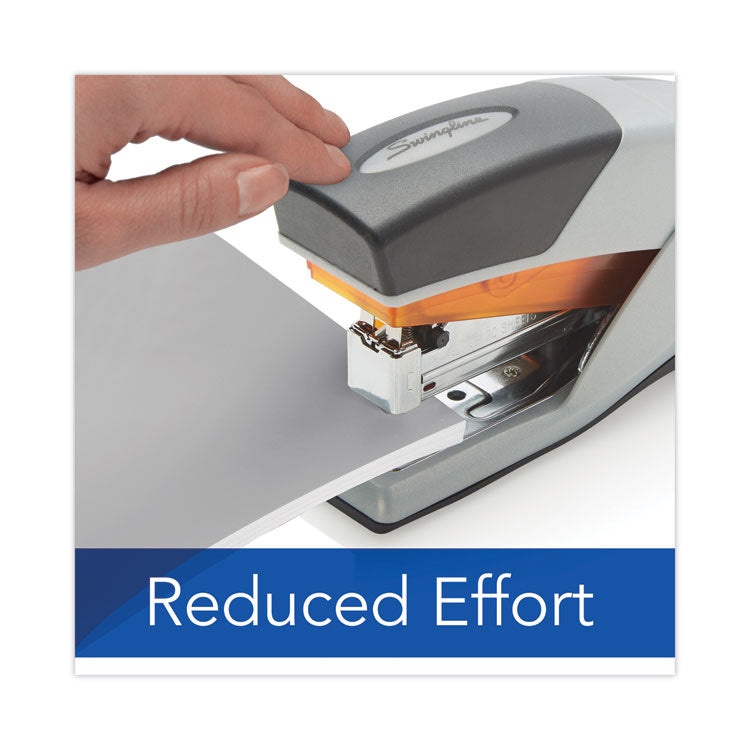 Swingline® Optima 25 Reduced Effort Stapler, 25-Sheet Capacity, Gray/Orange (SWI66402)