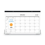 Enterprise Desk Pad, Geometric Artwork, 17 x 11, White/Gray Sheets, Black Binding, Clear Corners, 12-Month (Jan to Dec): 2025 (BLS111293) Each