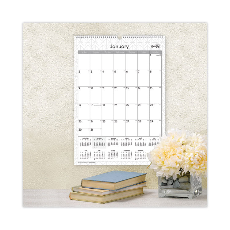 Blue Sky® Enterprise Wall Calendar, Geometric Artwork, 12 x 17, White/Gray Sheets, 12-Month (Jan to Dec): 2026 (BLS117373) Each