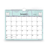 Rue Du Flore Wall Calendar, Floral Artwork, 11 x 8.75, White/Jade/Lavender Sheets, 12-Month (Jan to Dec): 2025 (BLS101613) Each