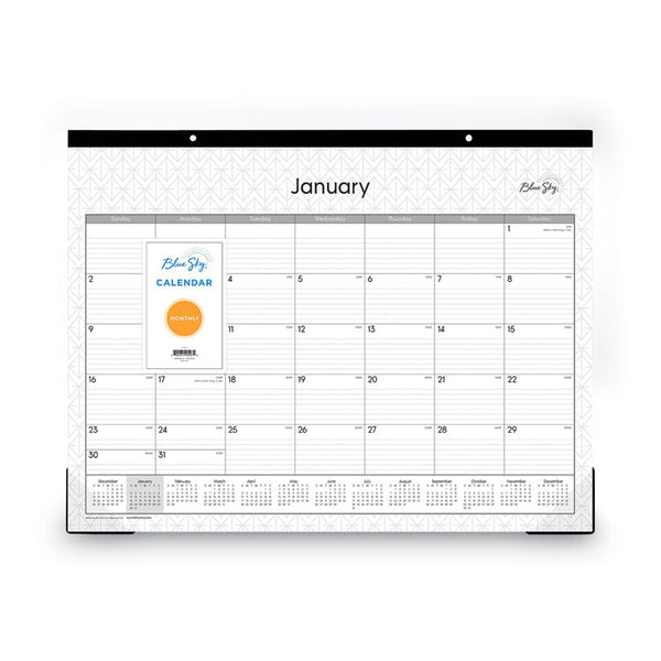 Enterprise Desk Pad, Geometric Artwork, 22 x 17, White/Gray Sheets, Black Binding, Clear Corners, 12-Month (Jan to Dec): 2025 (BLS111294) Each