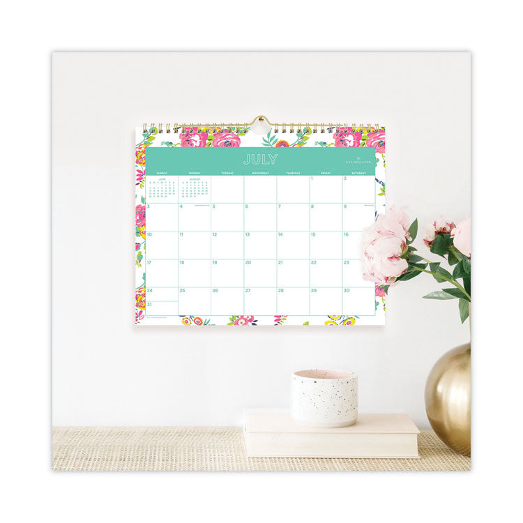 Day Designer Peyton Academic Wall Calendar, Floral Artwork, 11 x 8.75, White Sheets, 12-Month (July to June): 2024 to 2025 (BLS107936) Each