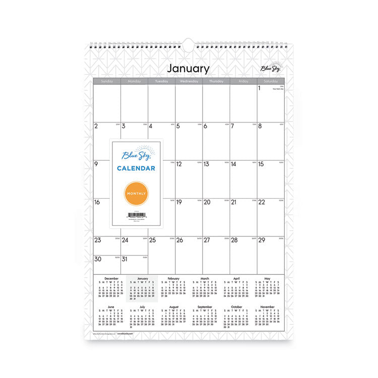 Blue Sky® Enterprise Wall Calendar, Geometric Artwork, 12 x 17, White/Gray Sheets, 12-Month (Jan to Dec): 2026 (BLS117373) Each