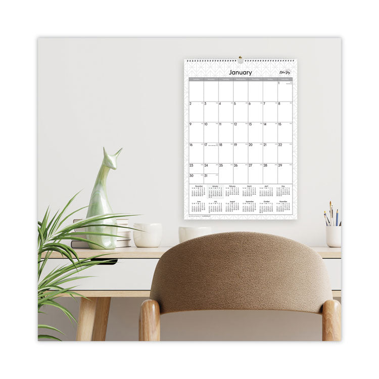 Blue Sky® Enterprise Wall Calendar, Geometric Artwork, 12 x 17, White/Gray Sheets, 12-Month (Jan to Dec): 2026 (BLS117373) Each