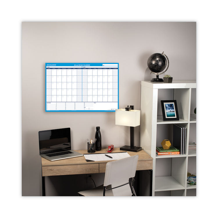 AT-A-GLANCE® 90/120-Day Undated Horizontal Erasable Wall Planner, 36 x 24, White/Blue Sheets, Undated (AAGPM23928)