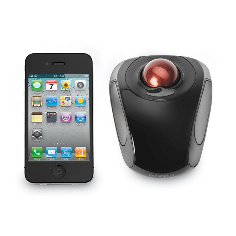 Kensington® Orbit Wireless Mobile Trackball, 2.4 GHz Frequency/30 ft Wireless Range, Left/Right Hand Use, Black/Red (KMW72352) Each