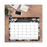 Blue Sky® Baccara Dark Desk Pad, Floral Artwork, 22 x 17, White/Black/Gold Sheets, Black Binding, 12-Month (Jan to Dec): 2026 (BLS110215) Each