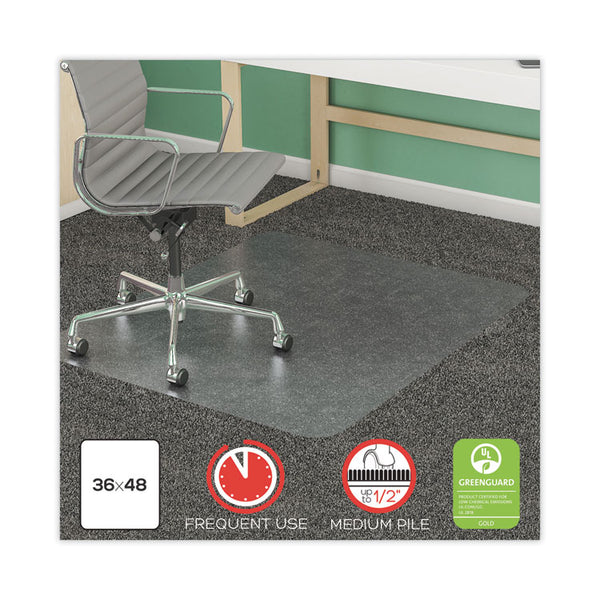 deflecto® SuperMat Frequent Use Chair Mat, Med Pile Carpet, Roll, 45 x 53, Rectangular, Clear (DEFCM14242COM)