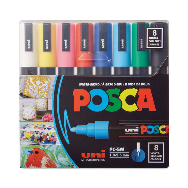 POSCA™ Permanent Specialty Marker, Medium Bullet Tip, Assorted Colors, 8/Pack (UBCPC5M8C) Pack of 8