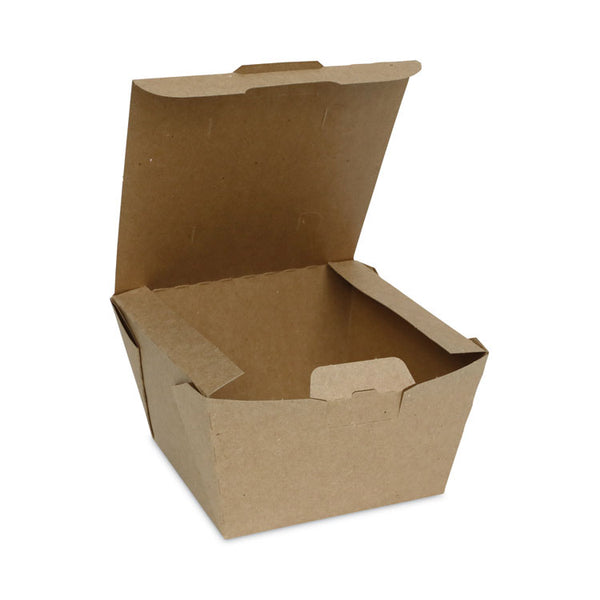 Pactiv Evergreen EarthChoice Tamper Evident OneBox Paper Box, 4.5 x 4.5 x 3.25, Kraft, 200/Carton (PCTNOB08KECTE) Case of 200