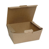 Pactiv Evergreen EarthChoice Tamper Evident OneBox Paper Box, 6.54 x 4.5 x 3.25, Kraft, 160/Carton (PCTNOB03KECTE) Case of 160