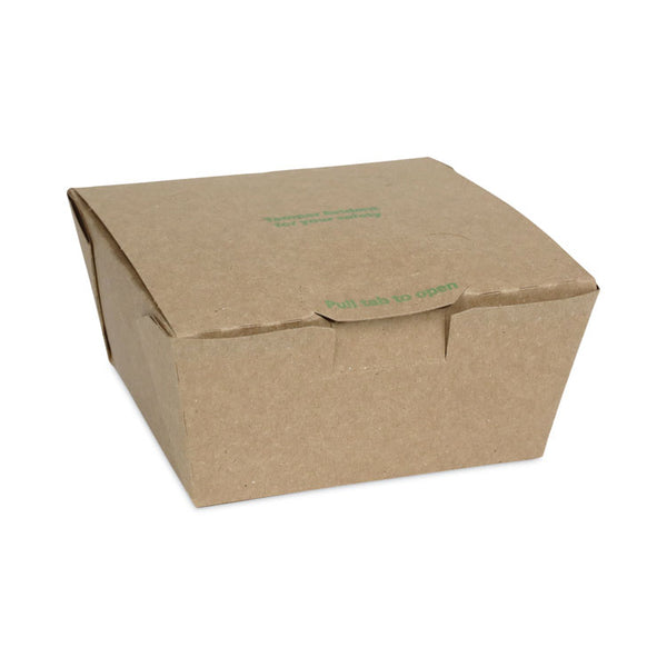 Pactiv Evergreen EarthChoice Tamper Evident OneBox Paper Box, 4.5 x 4.5 x 2.5, Kraft, 312/Carton (PCTNOB01KECTE) Case of 312