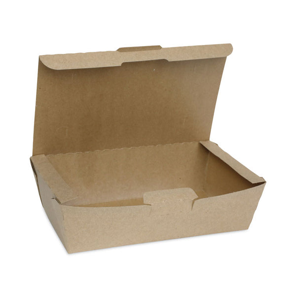 Pactiv Evergreen EarthChoice Tamper Evident OneBox Paper Box, 9.04 x 4.85 x 2.75, Kraft, 162/Carton (PCTNOB04SKECTE) Case of 162