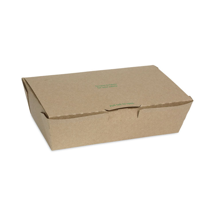 Pactiv Evergreen EarthChoice Tamper Evident OneBox Paper Box, 9.04 x 4.85 x 2.75, Kraft, 162/Carton (PCTNOB04SKECTE) Case of 162