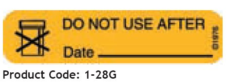 Barkley® Pre-Printed Label Auxiliary Label Orange Do Not Use After Date Black Safety and Instructional 3/8 X 1-9/16 Inch (690555_RL) 1/RL