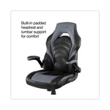 Vortex Bonded Leather Gaming Chair, Supports Up to 301 lbs, 17.9" to 21.6" Seat Height, Gray/Black Back, Black Base (EEM58224CC) Each