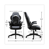 Vortex Bonded Leather Gaming Chair, Supports Up to 301 lbs, 17.9" to 21.6" Seat Height, Gray/Black Back, Black Base (EEM58224CC) Each