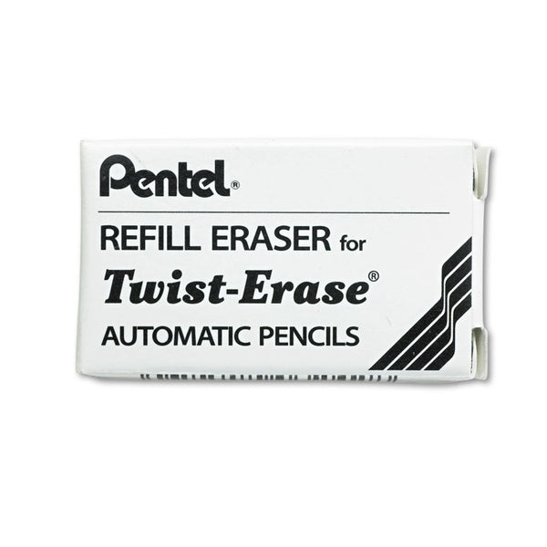 Pentel® Eraser Refills for Pentel Side FX and Twist-Erase Pencils, Cylindrical Rod, White, 3/Tube (PENE10)