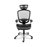 Union & Scale™ FlexFit Hyken Mesh Task Chair, Supports Up to 300 lbs, 17.24" to 20.98" Seat Height, Black Seat, Black Back.Silver Base (UOS59460VCC)