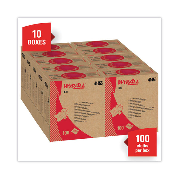 WypAll® X70 Cloths, POP-UP Box, 9.13 x 16.8, White, 100/Box, 10 Boxes/Carton (KCC41455)