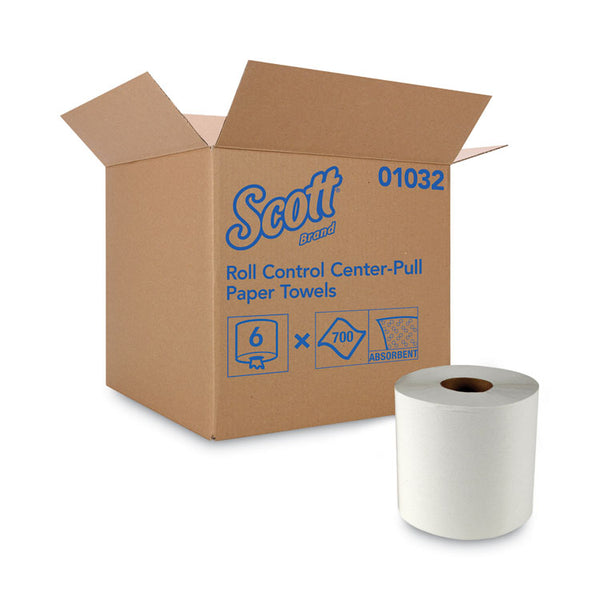 Scott® Essential Roll Center-Pull Towels, 1-Ply, 8 x 12, White, 700/Roll, 6 Rolls/Carton (KCC01032)