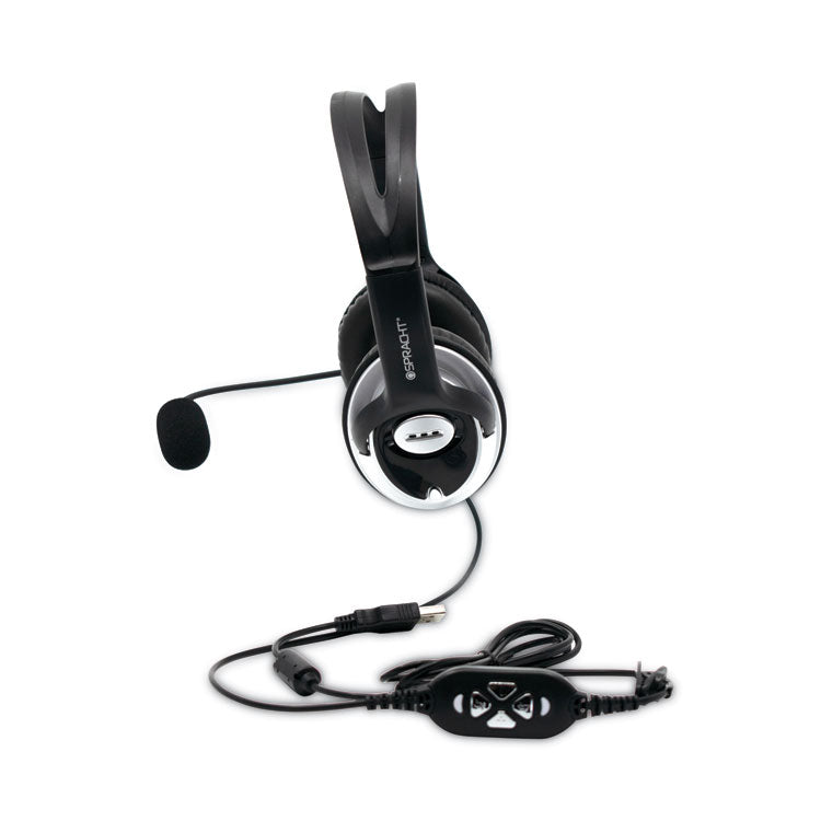 Spracht ZuM Binaural Over The Head Headset, Black/Silver (SPTZUMWDUSB2) Each