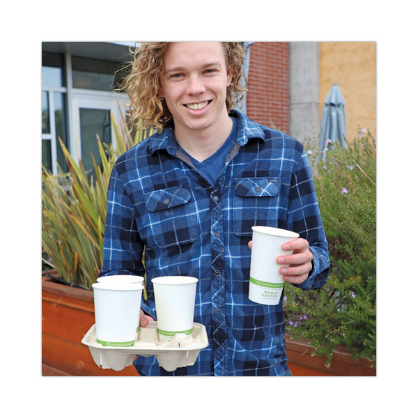 World Centric® Fiber Cup Carriers, 8 oz to 22 oz Cups, Four Cups, Natural, 600/Carton (WORCCFB4LF) Case of 600