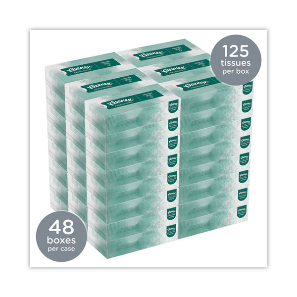 Kleenex® Naturals Facial Tissue for Business, Flat Box, 2-Ply, White, 125 Sheets/Box, 48 Boxes/Carton (KCC21601)