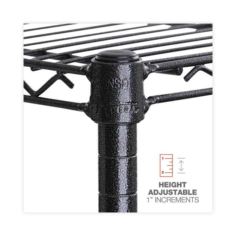 Alera® BA Plus Wire Shelving Kit, Four-Shelf, 72w x 18d x 72h, Black Anthracite Plus (ALESW207218BA) Each