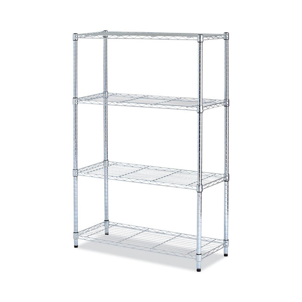 Alera® Residential Wire Shelving, Four-Shelf, 36w x 14d x 54h, Silver (ALESW843614SR)