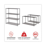 Alera® All-Purpose Wire Shelving Starter Kit, Four-Shelf, 60w x 24d x 72h, Black Anthracite Plus (ALESW206024BA)