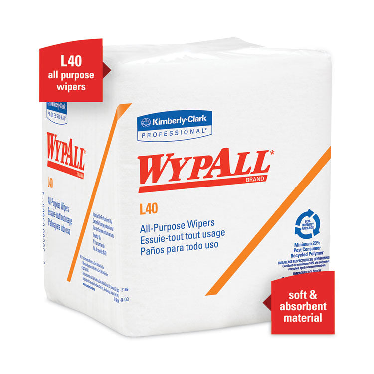 WypAll® L40 Towels, 1/4 Fold, 12.5 x 12, White, 56/Box, 18 Packs/Carton (KCC05701)