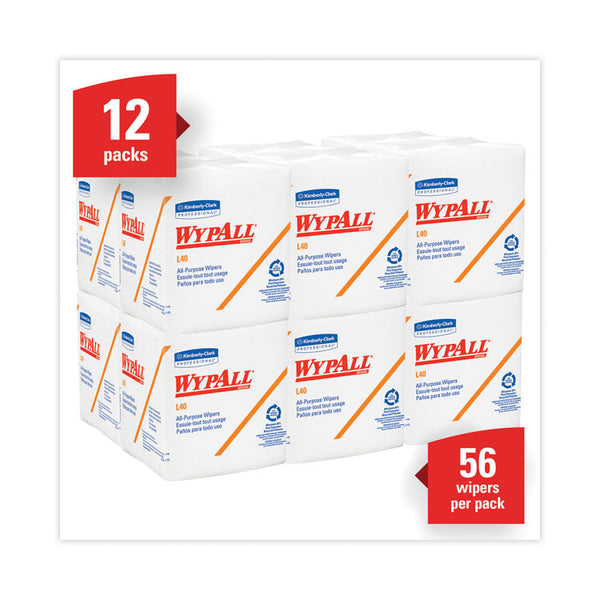 WypAll® L40 Towels, 1/4 Fold, 12.5 x 12, White, 56/Box, 18 Packs/Carton (KCC05701)