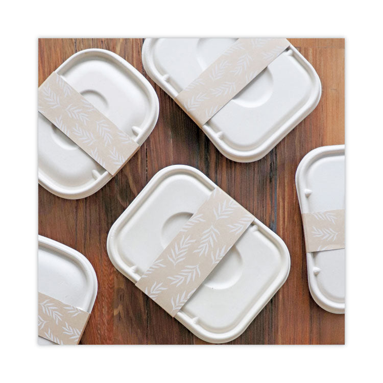 World Centric® Fiber Container Sleeves, World Centric Leaf Design, 7.5" x 10" x 3.25", Natural, Paper, 800/Carton (WORSLPATR60) Case of 800