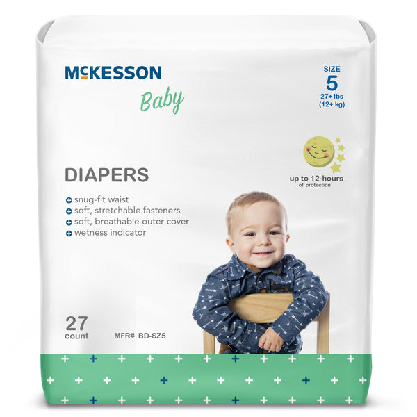 McKesson Unisex Baby Diaper Size 5 Disposable Heavy Absorbency (1144478_BG) 1/BG