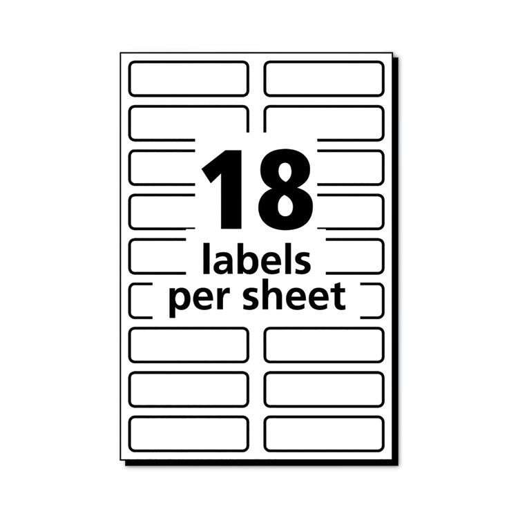 Avery® No-Iron Fabric Labels, 0.5 x 1.75, White, 18/Sheet, 3 Sheets/Pack (AVE40720)