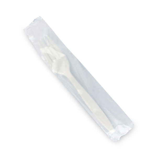 Emerald™ Individually Wrapped Heavyweight PLA Forks, Beige, 500/Carton (DFDPME01222)