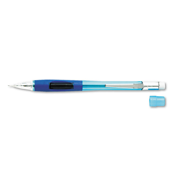 Pentel® Quicker Clicker Mechanical Pencil, 0.5 mm, HB (#2), Black Lead, Transparent Blue Barrel (PENPD345TC)