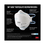 Aura Particulate Respirator 9205+, N95, One Size Fits All, 20/Pack (MMM9205PH20DC) Pack of 20