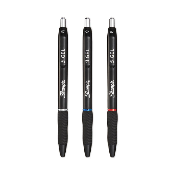 Sharpie® S-Gel™ S-Gel High-Performance Gel Pen, Retractable, Medium 0.7 mm, Assorted Ink Colors, Black Barrel, Dozen (SAN2096153) Pack of 12