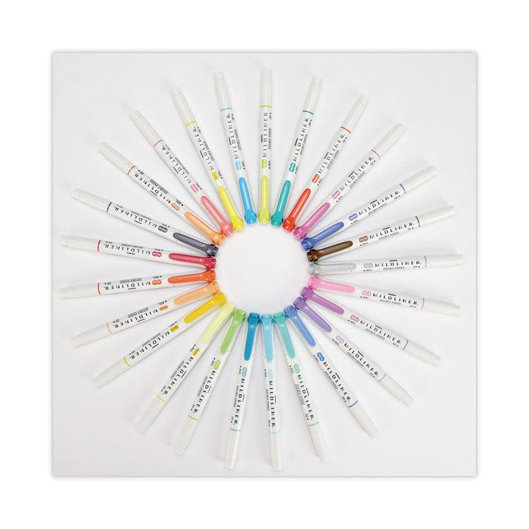 Zebra® Mildliner Double Ended Highlighter Variety Pack, Asst Ink Colors, Bold-Chisel/Fine-Bullet Tips, Asst Barrel Colors, 25/Pack (ZEB78525) Pack of 25